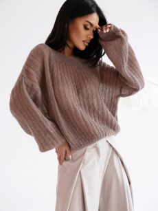 BY O LA LA.. ! SWETER MGIEŁKA AGNES KAKAOWY