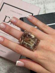 PIERŚCIONEK Z KAMIENIEM GALAXY BRĄZ/ZŁOTO