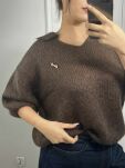 MINOUU SWETER POLO KID MOHER GORZKA CZEKOLADA - 2