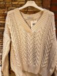 COCOMORE SWETER V-NECK WARKOCZ ŚMIETANA - 3