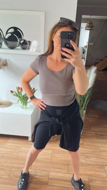 BY O LA LA...! KRÓTKI TOP PRĄŻEK KAMIENNY