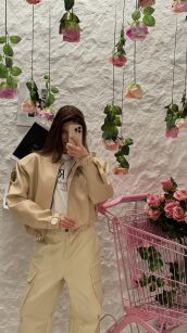 LA MILLA KURTKA A'LA BOMBER ECO SKÓRA DAISY NUDE/BEŻ