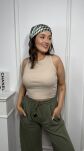 BY O LA LA! DRESOWE SPODNIE NEW FASHION MATCHA - 4
