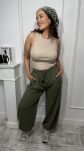 BY O LA LA! DRESOWE SPODNIE NEW FASHION MATCHA - 5