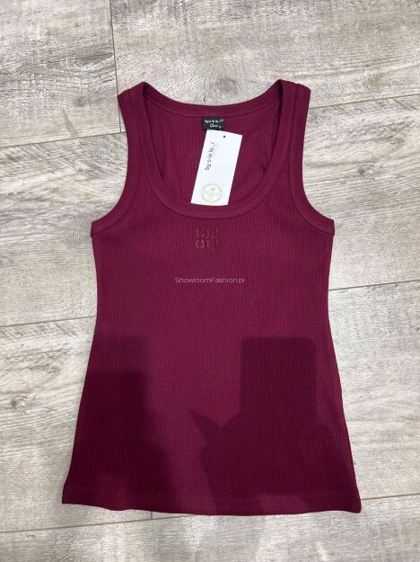 BY O LA LA...! BLUZKA TOP LOGO OLL BAKŁAŻAN