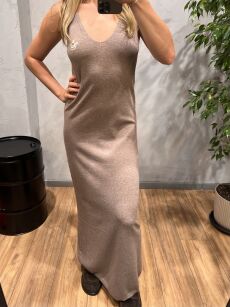 ROYAL CLUB SUKIENKA MAXI V-NECK VENIC CZEKOLADA