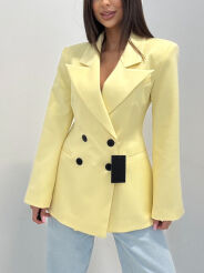 EMO MARYNARKA TALIOWANA DWURZĘDOWA ŻÓŁTA