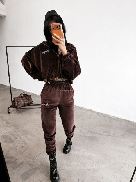 OLAVOGA KOMPLET DRESOWY BLUZA + SPODNIE PRISM BRĄZOWY