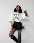 LA MILLA BLUZKA T-SHIRT WESTERN OVERSIZE Z LOGO BIAŁA - 2