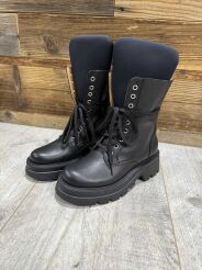 BY O LA LA...! BUTY BOTKI WORKERY DŁUGI JĘZYK CZARNE