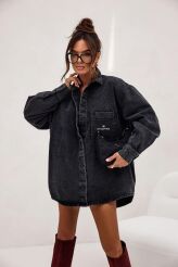 SEMPRE JEANSOWA KOSZULA OVERSIZE CZARNA