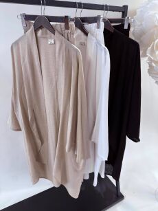 BY O LA LA...! KOMPLET NARZUTKA +  SPODNIE IDA OFF WHITE