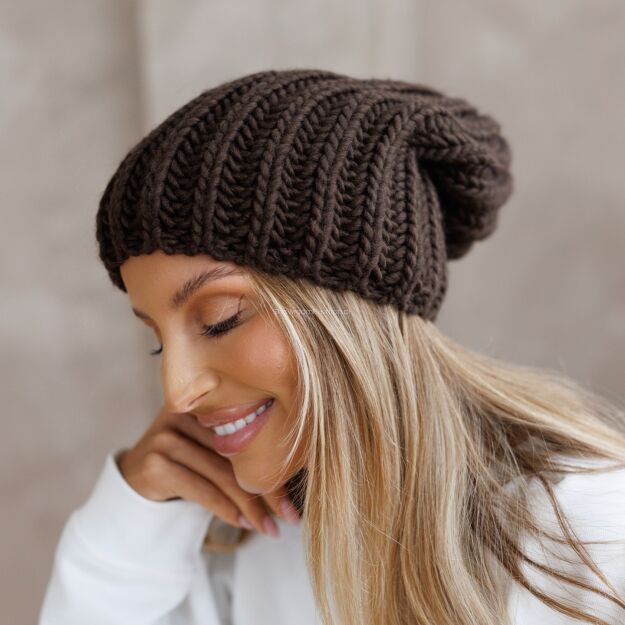 BY O LA LA...! CZAPKA ZIMOWA SMERFETKA CZEKOLADA