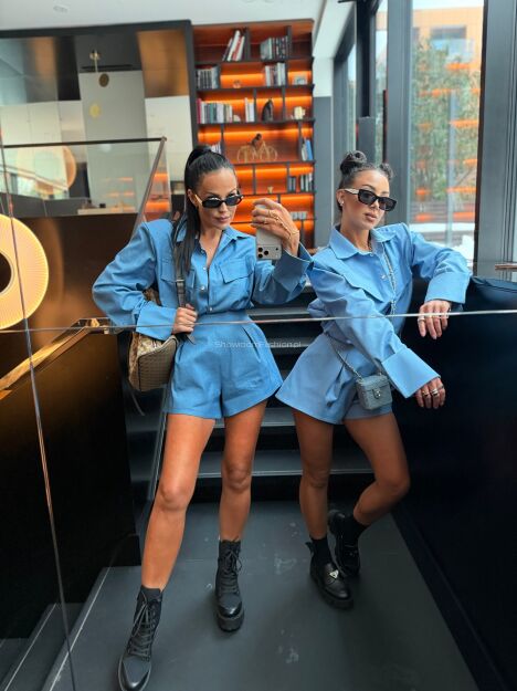 LA MILLA SPODENKI MOTYLKI A'LA JEANS CIEMNONIEBIESKIE