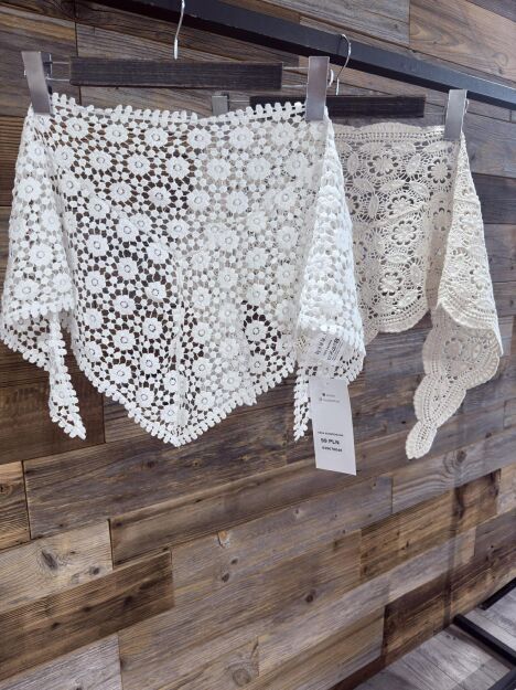 BY O LA LA...! CHUSTA AŻUROWA BIAŁA