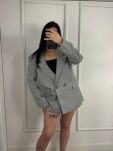 LA MILLA DŁUGA MARYNARKA OVERSIZE SZARA - 2