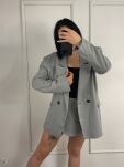 LA MILLA DŁUGA MARYNARKA OVERSIZE SZARA - 3