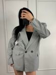 LA MILLA DŁUGA MARYNARKA OVERSIZE SZARA - 4