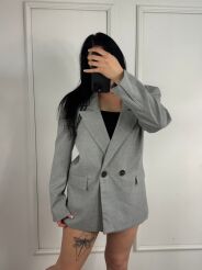 LA MILLA DŁUGA MARYNARKA OVERSIZE SZARA