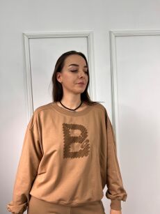 BY O LA LA! DRESOWA BLUZA WYSZYWANE "B" AMBER