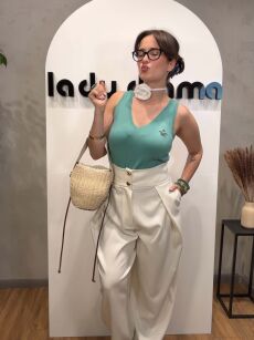 LADY DRAMA SPODNIE BOW PANNA COTTA