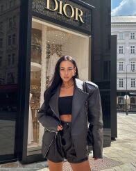 LA MILLA KURTKA RAMONESKA DŁUGA Z SUWAKAMI CZARNA