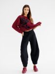 BY O LA LA! HAFTOWANA BLUZA PREMIUM BORDO - 2