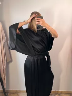 SPODNIE ALLADYNKI SATYNOWE DOLCE VITA CZARNE