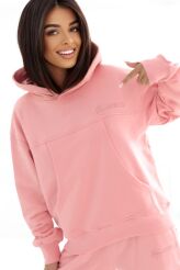 NATURAL SIDE BLUZA Z KAPTUREM BOXY JASNY RÓŻ