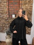 LAVESTINO KOSZULA Z OZDOBNĄ KOKARDĄ CZARNA - 2