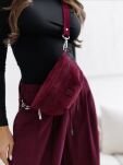 BY O LA LA...! LUŹNE SPODNIE TYPU BAGGY BORDO (MERLOT) - 3
