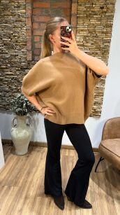 SWETER OVERSIZE MIRELLE BEŻ/KARMEL