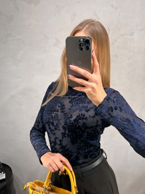 BY SWAN PARIS BLUZKA TRANSPARENTNA GRANAT