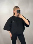 LA MILLA BLUZKA T-SHIRT TRÓJKĄTNE LOGO CZARNY - 2