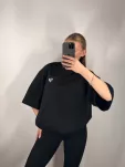 LA MILLA BLUZKA T-SHIRT TRÓJKĄTNE LOGO CZARNY - 4