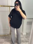 LA MILLA BLUZKA T-SHIRT OVERSIZE Z KIESZONKĄ CZARNA - 2