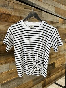 BY O LA LA! BLUZKA T-SHIRT ROSE W PASKI