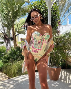 LAMILLA BODY/KOSTIUM SUMMER PRINT ŻÓŁTE