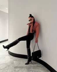 LA MILLA LEGGINSY Z LOGOWANĄ GUMĄ W PASIE CZARNE