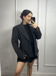 LA MILLA WEŁNIANA MARYNARKA/PŁASZCZ JODEŁKA GRAFIT