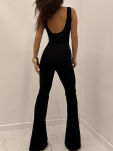 EMO DOPASOWANY KOMBINEZON Z WYCIĘCIEM NA PLECACH CZARNY - 3