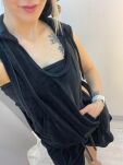 BY O LA LA...!  ZESTAW BLUZA + TOP WELUR CZARNY - 4