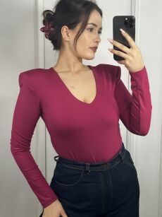 LA MILLA BODY V-NECK Z PODUSZKAMI BORDO/MALINA