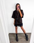 LA MILLA WISKOZOWY T-SHIRT OVERSIZE CZEKOLADA - 3