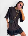 LA MILLA WISKOZOWY T-SHIRT OVERSIZE CZEKOLADA - 7