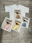 BY O LA LA! BLUZKA T-SHIRT ELEGANCE BIEL/NIEBIESKI - 4