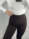 LA MILLA LEGGINSY Z ZAPIĘTKIEM I PATKAMI Z TYŁU CZEKOLADA - 2