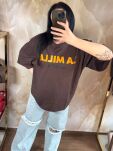 LA MILLA BLUZKA T-SHIRT OVERSIZE PARIS CZEKOLADA/POMARAŃCZ - 2