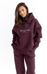 SEMPRE KOMPLET DRESOWY SPODNIE + BLUZA CLASSY BORDO/JAGODA