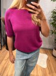 SWETER Z KRÓTKIMI RĘKAWAMI SIENA FUKSJA - 2